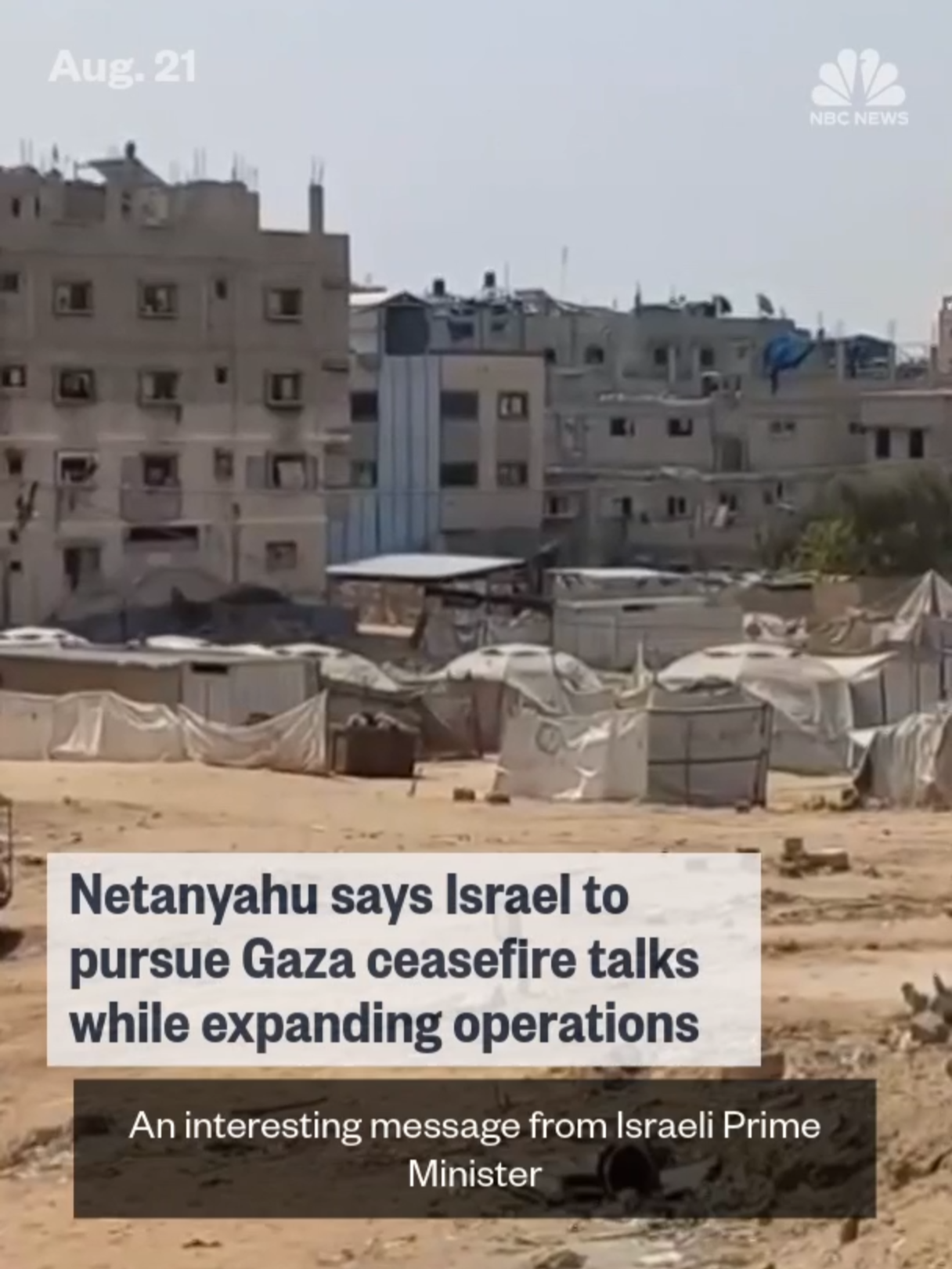 #Israeli Prime Minister Benjamin #Netanyahu said renewed #ceasefire negotiations would go “hand in hand” with the planned expansion of military operations to take full control of #Gaza City.