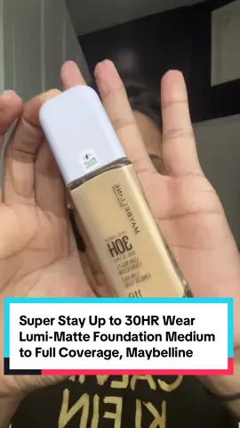Super Stay Up to 30HR Wear Lumi-Matte Foundation Medium to Full Coverage, Maybelline. #foundation #mabelline #mabellinemakeup #mabellinefoundation 