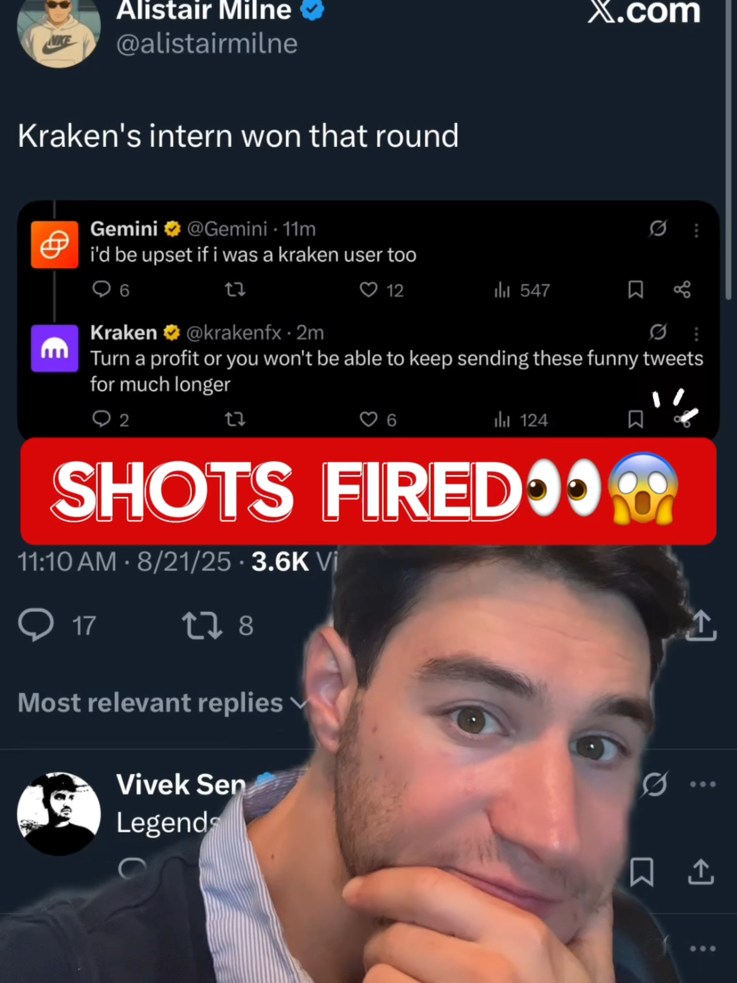 Kraken’s Intern Just Roasted Gemini So Hard! Did the intern go too far with this tweet?  #crypto #cryptok #bitcoin #ethereum