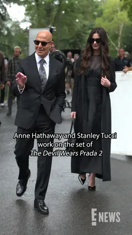 Gird your loins! Anne Hathaway and Stanley Tucci were spotted on the set of 