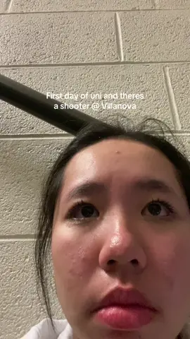 to do this at a Catholic unis opening mass is sickening. Thank god we are hiding now and police are here. please pray for us. Everyone is sobbing, dropped their phones, lost shoes, praying, saying the gospel, etc. Our parents are worried sick. I literally heard pops and then sirens or something before everyone started running and chairs being thrown. I hid in a stairwell but they’re moving us now. Sorry for my crude caption I’m just frantic rn lol and it’s my first day of uni orientation. #villanova #vu #philly #philidelphia #shooter 