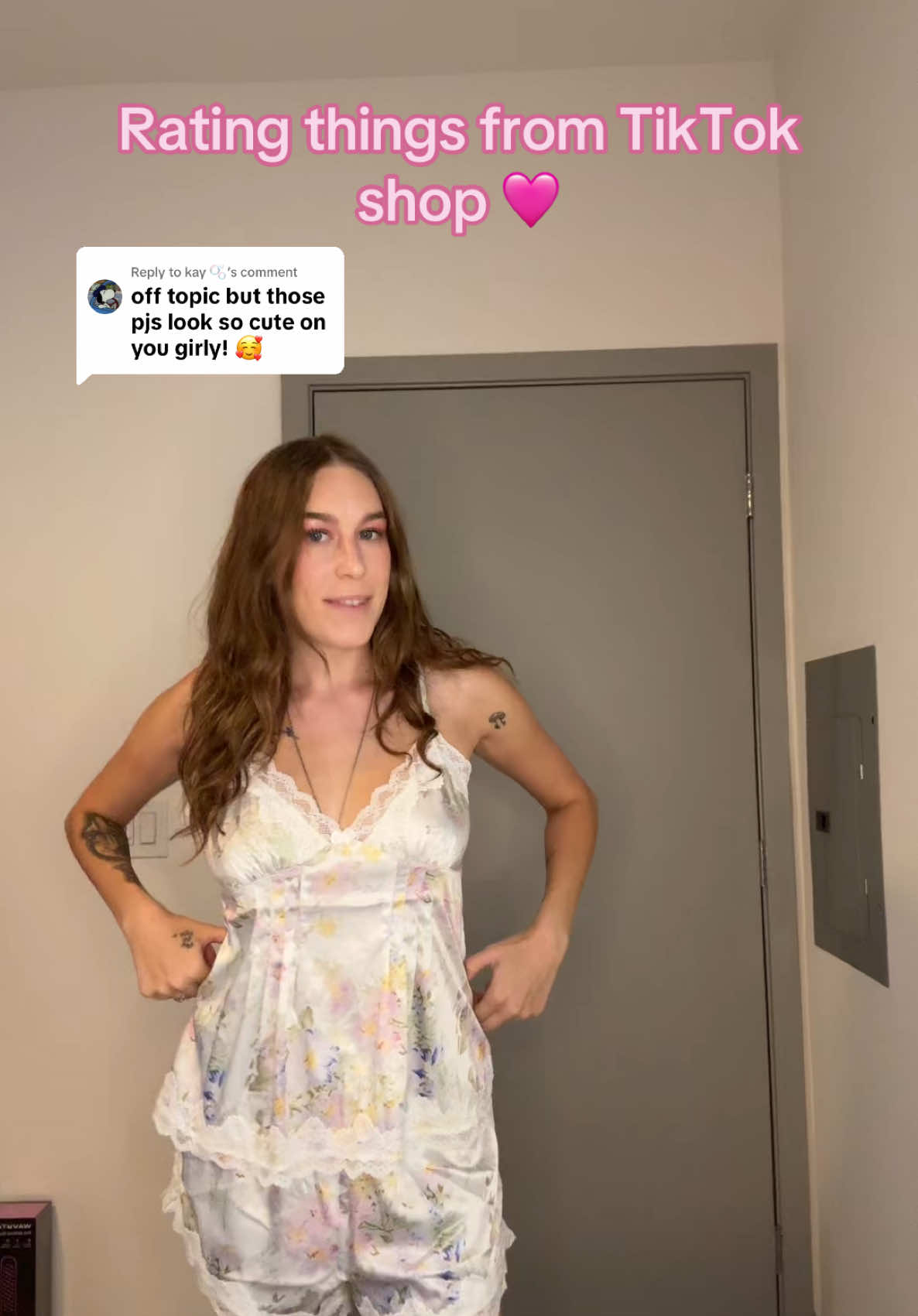 Replying to @kay 🫧 another tiktok shop win! #tiktokshop #silkpajamas #cutepajamas 