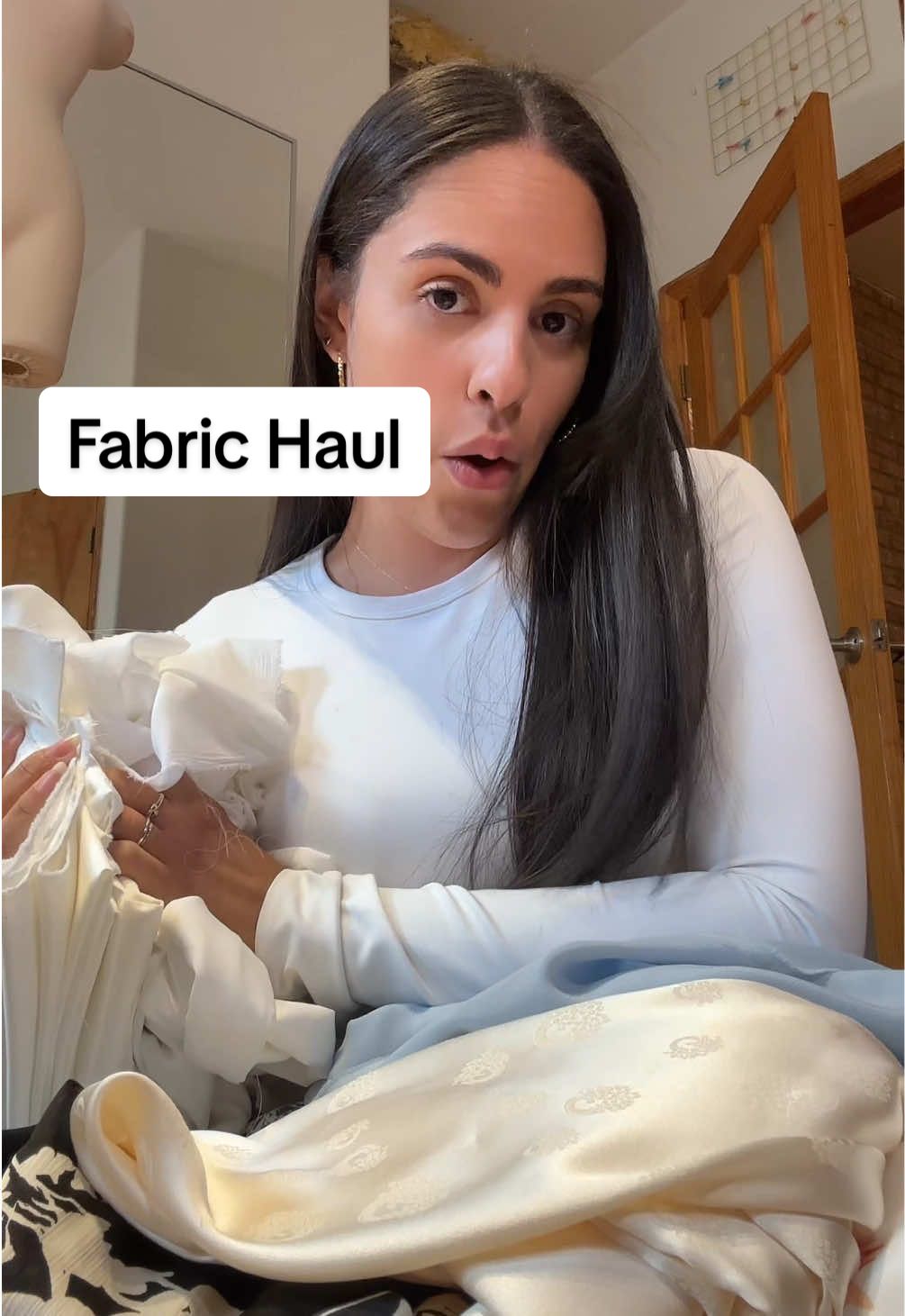 Can you guess the total of today’s haul?… 🥹💫 . #fabrichaul #sewingproject #silkfabric #handmade 