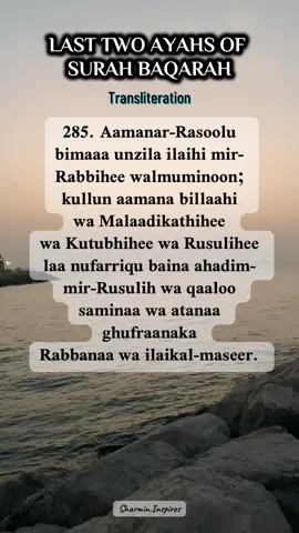 Surah Baqarah 2:285–286 🌙 Healing for heart, nerves, brain, and body. A shield of protection  #SurahBaqarah #Ayat285 #Ayat286 #QuranHealing #sharmininspires 