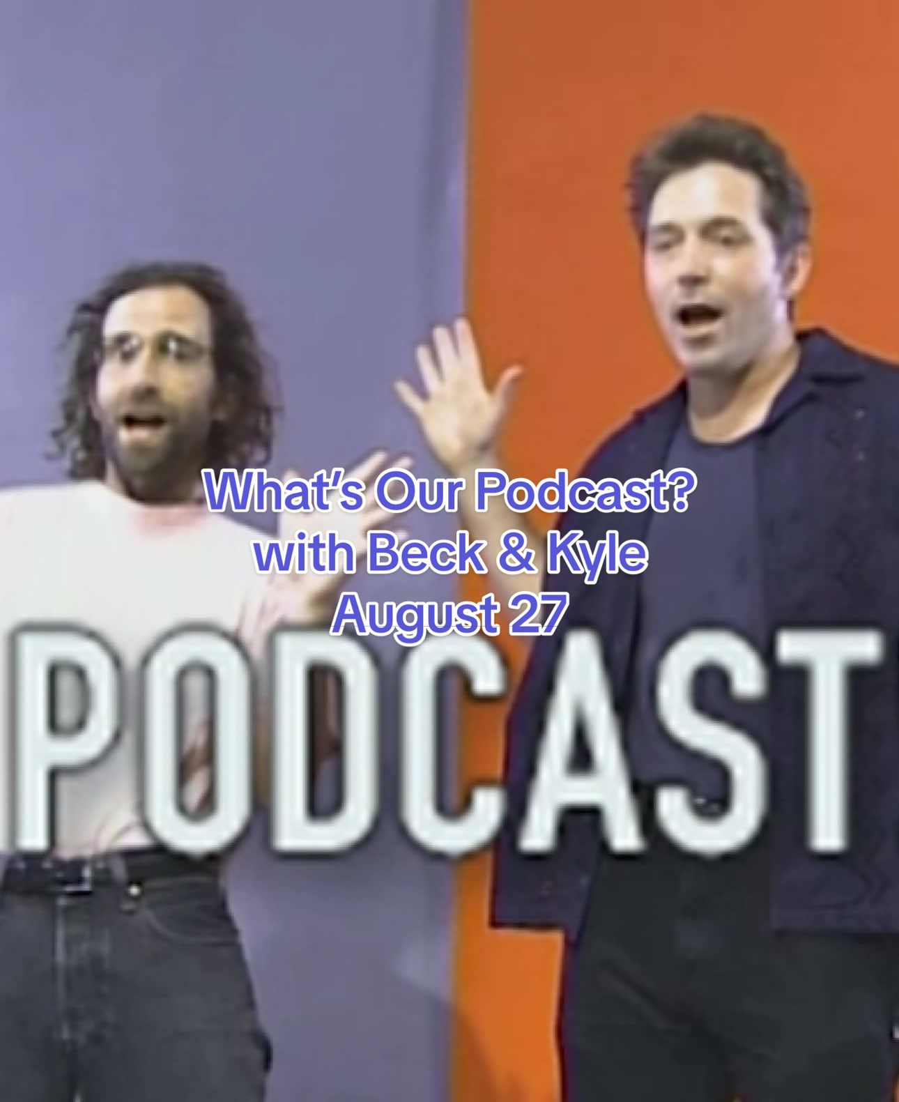 Beck Bennett and Kyle Mooney (Saturday Night Live, former roommates) don’t know what their podcast should be about, but maybe their guests do? Worth a shot. 🤷‍♂️ ‪@WhatsOurPodcast‬ on YT for new episodes starting August 27th #snl #beckandkyle #beckbennett #kylemooney #goodneighborstuff 