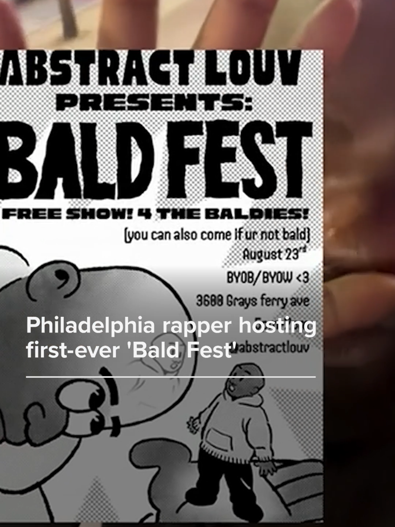 A Philadelphia rapper is hosting the first-ever ‘bald fest’ this weekend “for the bald and the bald at heart.” He told ABC News’ @dannynew.tv that the bald community “just needed a little love.” #philadelphia #rap #news #abcnews