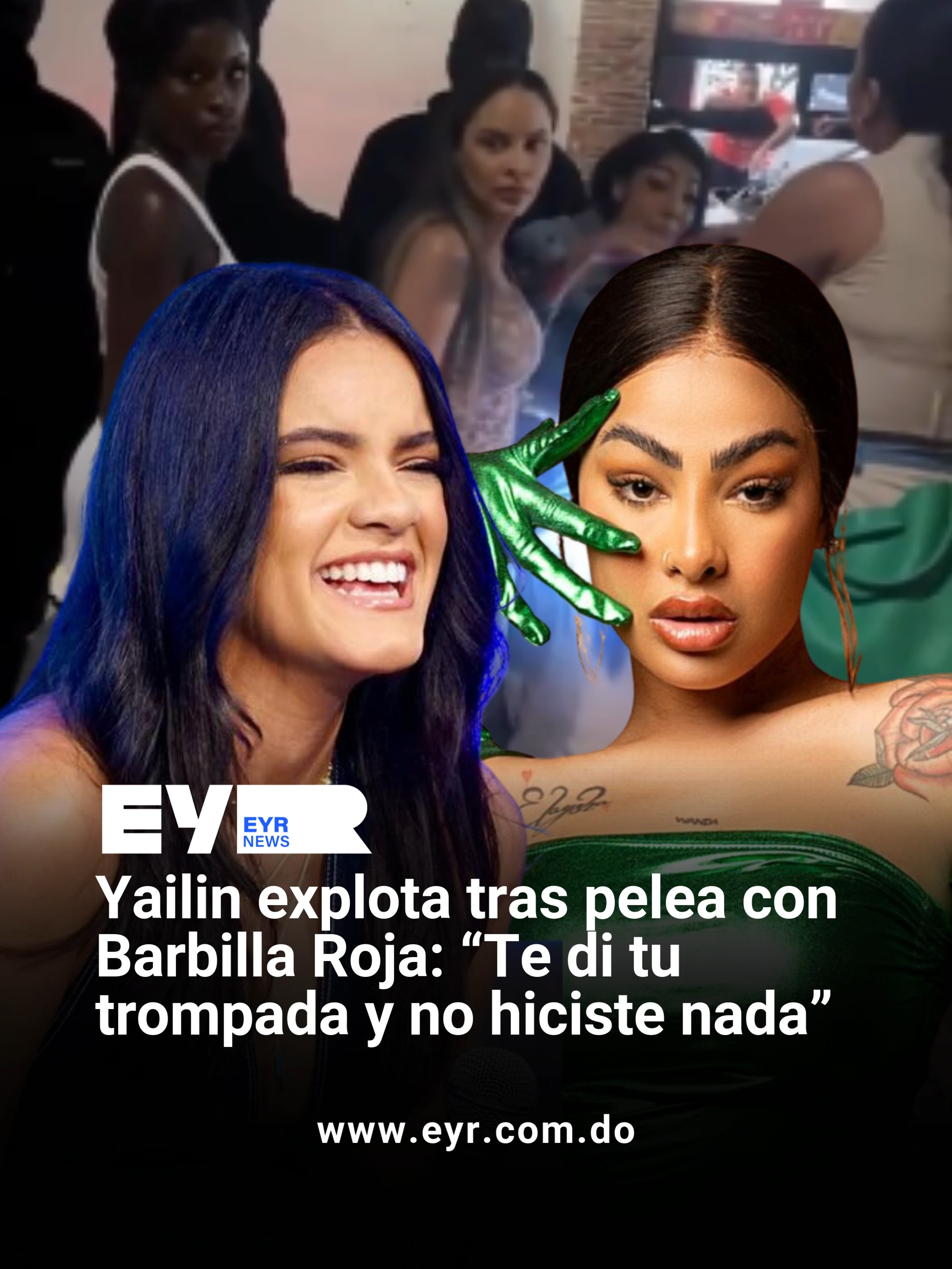 YAILIN EXPLOTA 🔥 Después de la pelea callejera con Barbilla Roja, la Más Viral no se guardó nada 👊 👉 “Te di tu trompada y no hiciste nada. Ya te rompí la boca pa’ que dejes de estar hablando”. La cantante también defendió a su hija Cattleya y dejó claro que no se avergüenza de sus orígenes: 💬 “El barrio no sale de uno y se usa cuando hay que usarlo”. ¿Team Yailin o Team Barbilla Roja? 👀🔥 #EyRNews#Yailin #BarbillaRoja #LaMasViral #yailinlamasviral