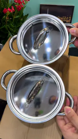 Combo 2 nồi inox dày 18cm chỉ 99k miễn ship#emkieutaphoa #noiinox #noiinoxcaocap #noiinox304