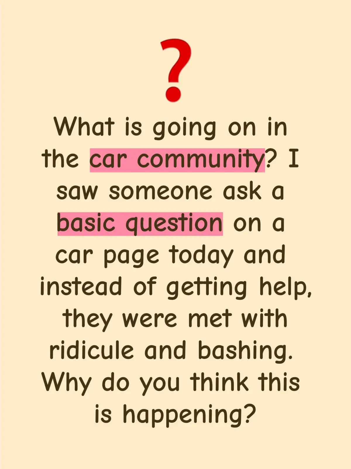 If we want the next generation in the hobby, we can’t bash them for not knowing everything. Everyone had to start somewhere. Who did you lean on when you first got into hot rods? Is it wrong to ask for help online?  #CarCommunity #HotRodCulture #MuscleCarLife #CarGuys #CarTalk #GarageLife #OldSchoolVsNewSchool #carculture #carknowledge #cartok #carpeople #whatwouldyoudo #foryoupag 
