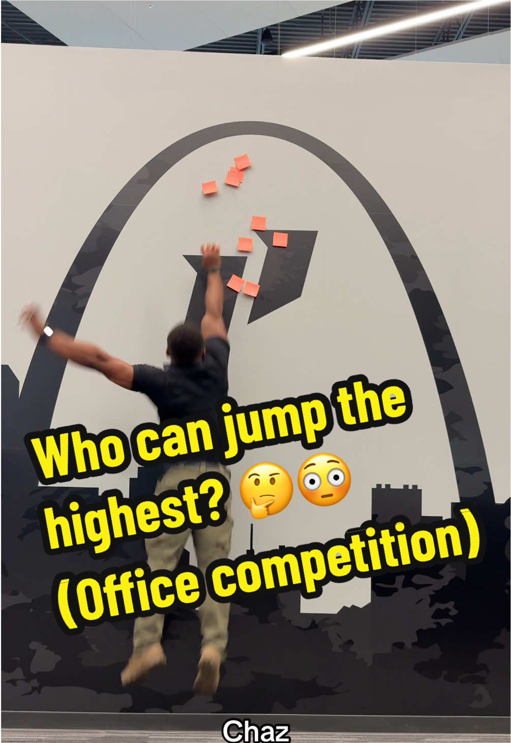 Reach the ceiling get a raise             #officehumor #jumping #challenge #1stphorm #fyp