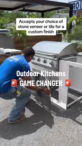 #outdoorkitchen #outdoorkit #diykitchen #grillisland #diyproject #backyard #bbqislands #hardscape #profit #outsidekitchen #contractor #kitchen #design #grill  Beautiful appliances by @bulloutdoor  Kitchens Available to order at @poolcorpmanasota  Here's why our system will change the way you do business: ✅ Fully Customizable: Design a one-of-a-kind kitchen without being limited to a single brand of grill or finish. ✅ Heavy-Duty & Durable: Our frames are made from hardcore 1x1 aluminum that is fireproof, rust-proof, and built to last. ✅ Quick & Simple Install: Every kitchen is pre-assembled in our shop, then shipped flat-pack with all hardware and screws included for a fast, hassle-free setup. All appliance openings are done for you! ✅ Save Time, Make More Money: Our unique Pioneer design software eliminates manual drawings and waiting for estimates, freeing you up to take on more projects. Get a custom kitchen without the custom headache. See the difference with Pro-Fit.