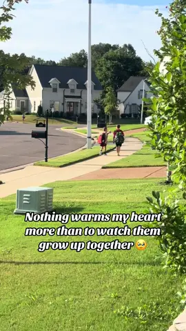 It’s what I wake up for. 🥰 I love starting my mornings standing in the driveway with my coffee, watching them walk to the bus stop. Literally my favorite part of the day. ##boymomlife##brothersbestfriend##brotherlove💝❣