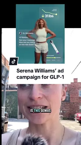 Serena Williams is in a new ad campaign for weight loss medication (GLP-1 from Ro), but this is a complex story with two very different sides. Is this a brave move to normalize the medication or a troubling message about the pressure put on women’s bodies? #advertising #marketing #adcampaign #advertisingtiktok #marketingtiktok 