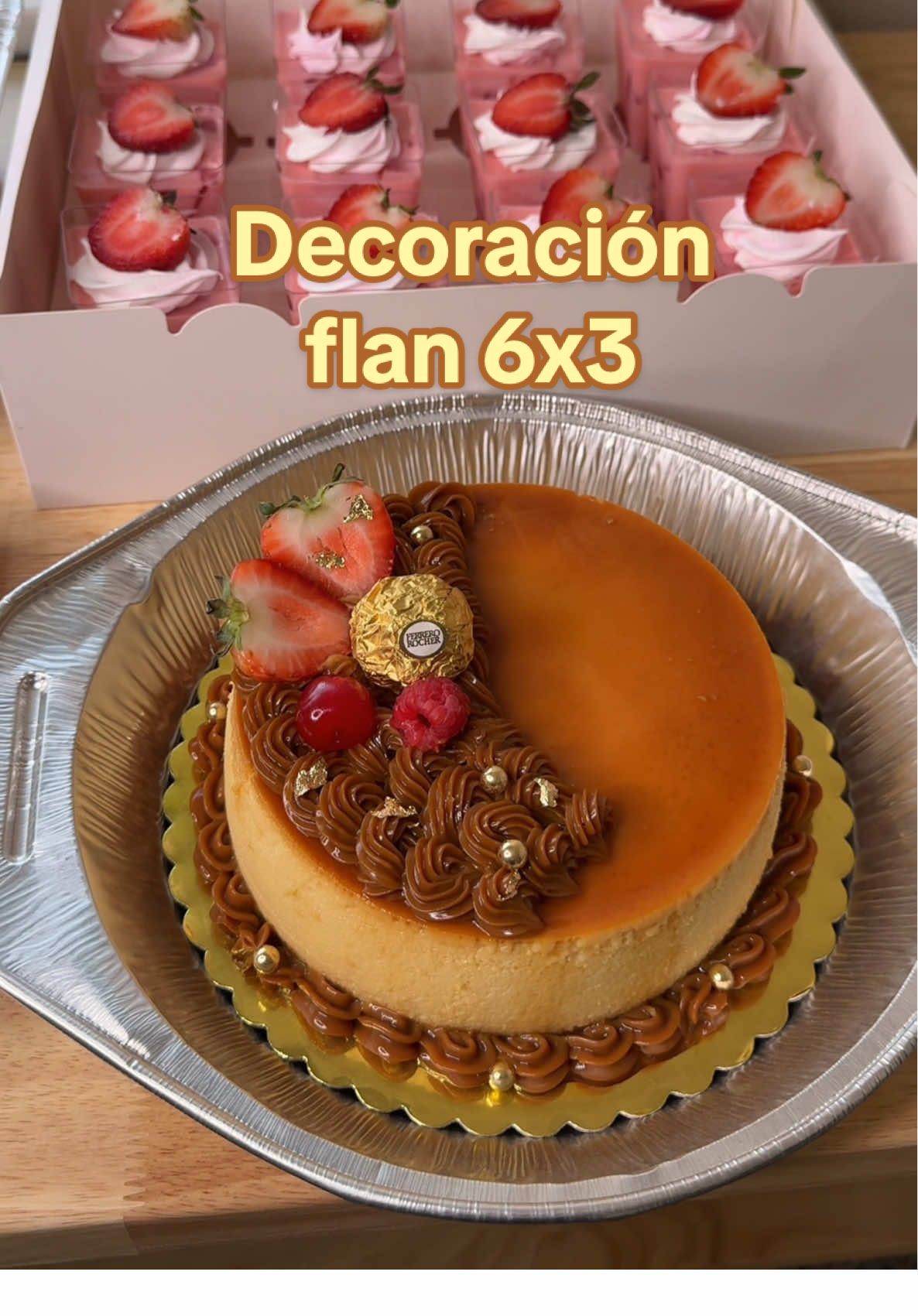 Ideas de decoración flan 6x3🍮🥰 #flan #recetaflan#postres #decoration #postresparavender 
