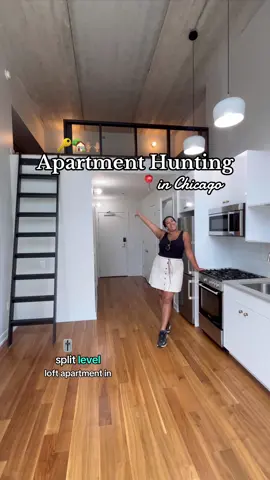 Who remembers this split-level loft apartment in River North? Check out the full walkthrough of this amazing space, this is on the market now for $2,385! 🤩  #chicago #apartment #loft #apartmenttour #realestate #fyp 