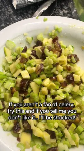 Celery, cucumber, apples and dates are the stars in this fabulous refreshing salad that we couldn't get enough of tonite!! Thank you @James Bok I did add some Parmesan chunks as well since I have some fresh Italian Parmesan. Best transitional summer salad going into fall. I'll have this on my menu once a month!! Try it. Drop me a comment and I'll be happy to share the the whole recipe.  . . . . #salad #crunchy ##easytomake #dates #dresh