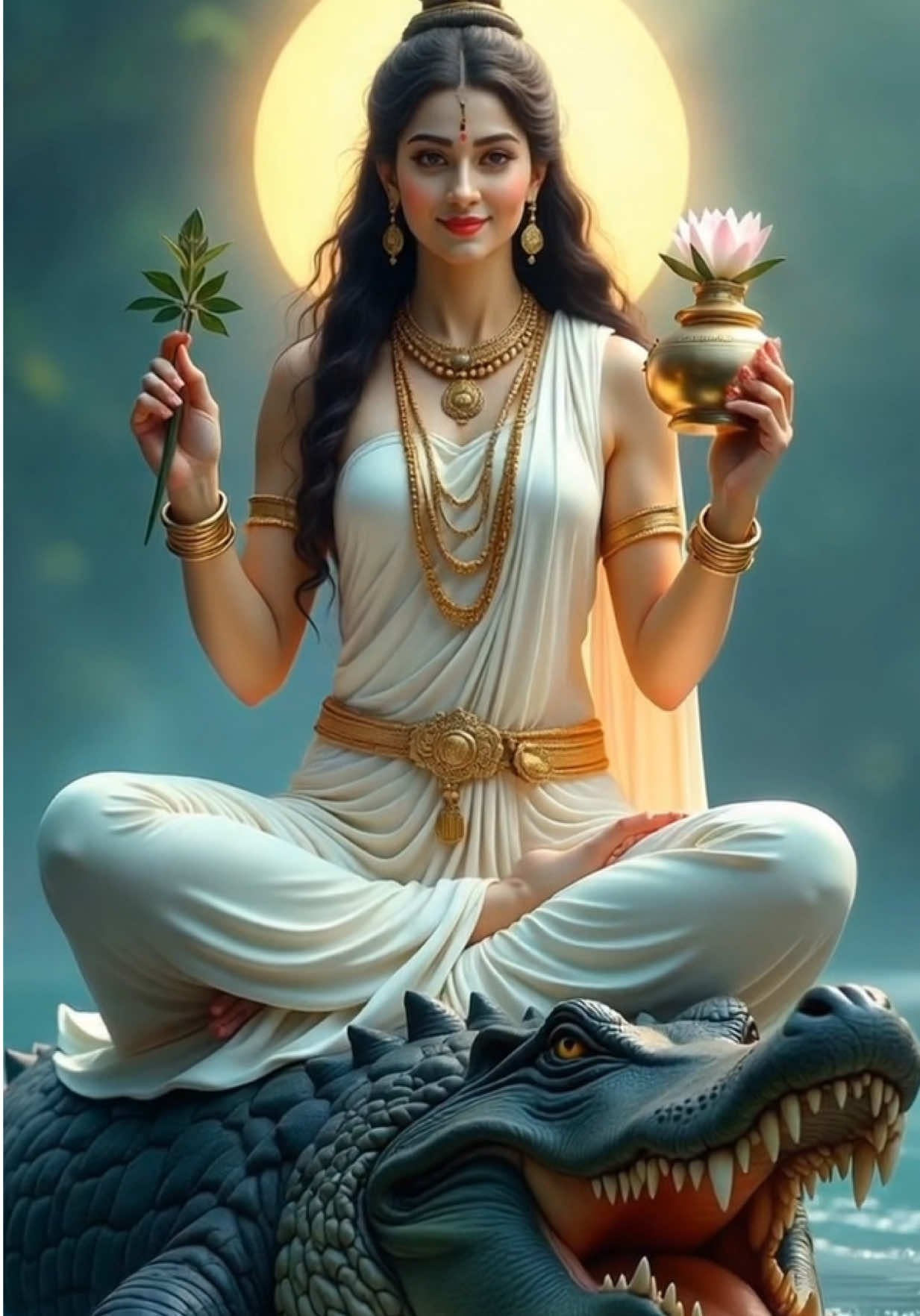 “In her flow lies the rhythm of the universe, in her depth lies the silence of liberation.”#maganga #hindu #creatorsearchinsights2025 #fyp #foryoupage 