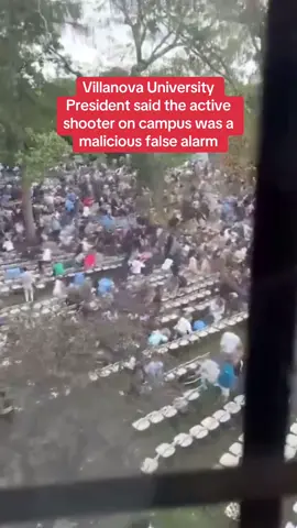 Villanova University President said the active shooter on campus was a malicious false alarm #villanova #fyp #breakingnews