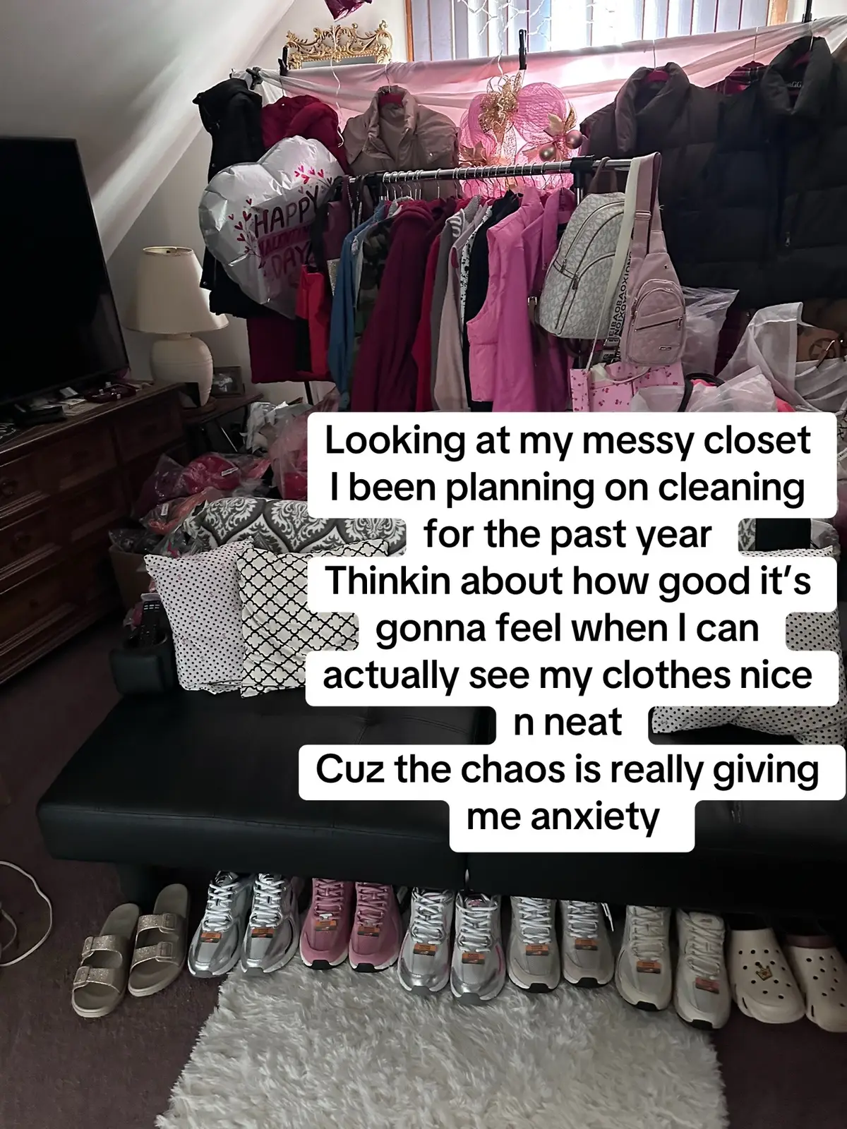 In my defense..  it’s not a bad as it use to be… baby steps. #closetcleanout 