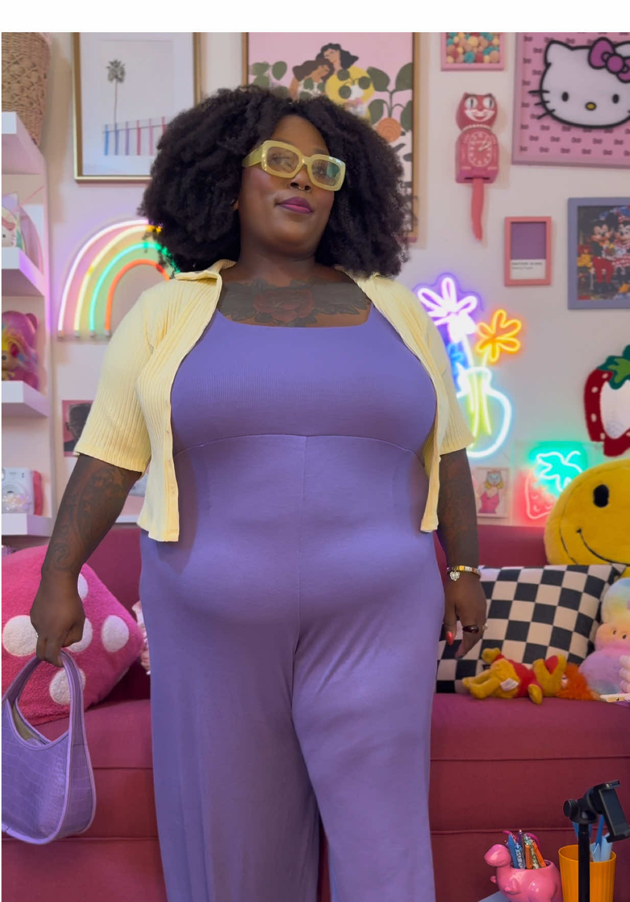 Lavender and Butter yellow though 🙂‍↕️🧈💜 #whatiworetoday #outfitoftheday #creatorsearchinsights #plussizefashion #colorfulfashion 
