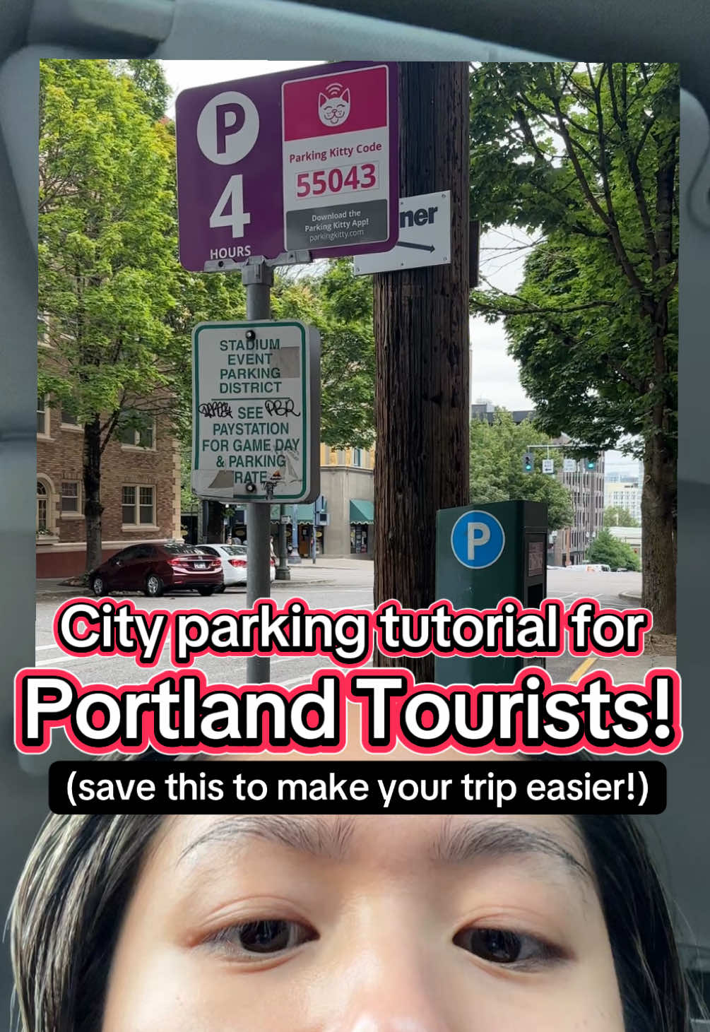 ⬇️⬇️ If you’re a tourist in Portland, OR you’ve probably noticed a bunch of these cute kitten parking signs! 🐈‍⬛ they are actually linked to an app called parking kitty, which is extremely easy to use and will help you hop around the city without having to go up to a machine to pay. Reason being, it can all be done straight from your phone! Just download the parking kitty app, make a quick profile, and enter your car and payment information. From there, all you need to do is park by entering in the zone into the app, no need to print anything, no hassle! Let me know if you have questions! #travelportland  #traveloregon #portlandoregon #traveltok #pdx how to park in downtown Portland, parking in Portland Oregon, transportation pdx, Portland Oregon tips, travel tips 