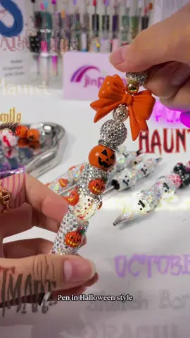 Diamonds Halloween pens 🤩click here to add 🤗#beadablepens #DIY #halloween #beads #pumpkin 
