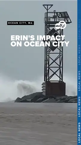 High winds and increasing water levels in Ocean City, Maryland, prompted beach closures as storm impacts from Hurricane Erin are expected to hit the region. #fyp #wjla #hurricaneerin #oceancity #weather #water #beach #impact #damage #wind #flooding #stormsurge #nature #maryland #news #local #dmv news #oceancitymd