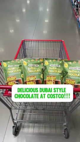✨HURRY and grab this @rollingpinsnacks Dubai style chocolate at Costco before it sells out!  -50 individually wrapped pieces  -Rich milk chocolate pralines with crunchy kadayif & pistachio filling It’s soooooo good!  #costco #dubaichocolate #snacks #costcoguide #Foodie 