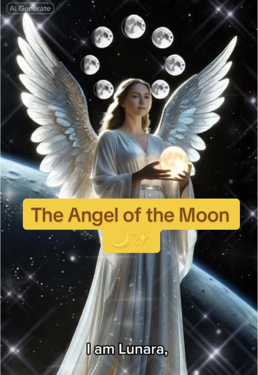 Lunara 🌙 Angel of the Moon This angel reveals the magic and science of the Moon 🌙✨ A reminder to embrace your phases and always return to fullness. #Astronomy #TikTokLearningCampaign #Moon