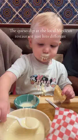 Safe to say my one year old loves the Mexican restaurant #queso #mexican #toddler 