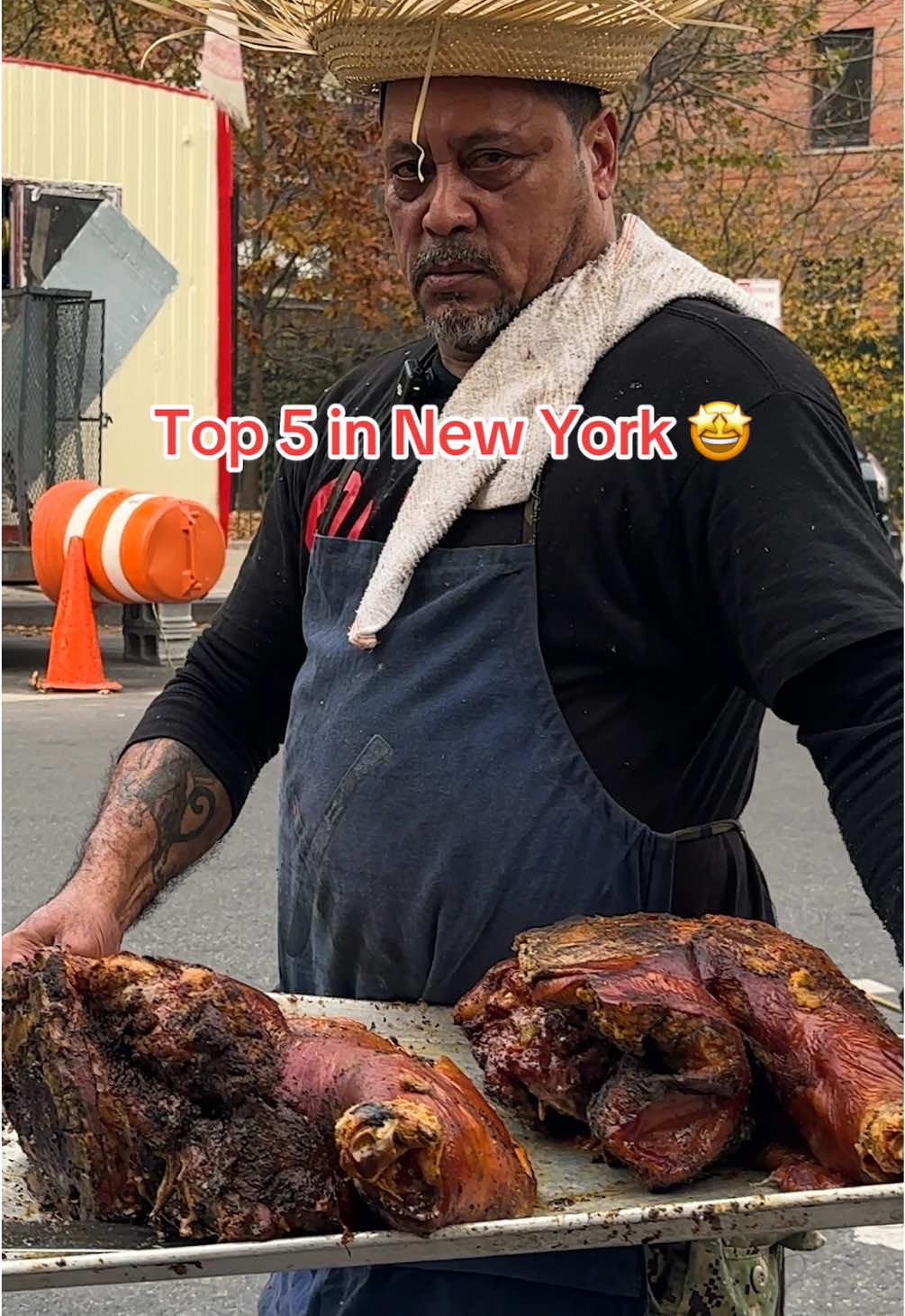 Top 5 in New York, per NY times.  📍Lechonera La Pirana 🇵🇷 Angel Jimenez is a machete master behind it. #fyp #trending #viralfood #bronx #foodtiktok 