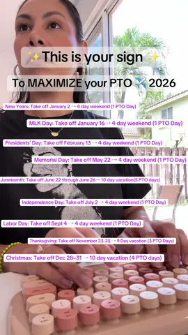 Maximize your PTO! ✈️ remember, we work to live, not live to work #workhacks #hacksandtips #hack #worktips #tips  work hack| life hack | tips | hacks