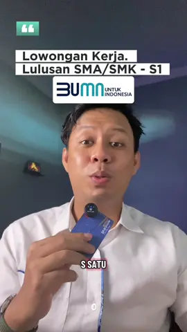 Membalas @Jana LOKER BUMN & SWASTA 2025! Banyak perusahaan lagi buka lowongan kerja untuk berbagai posisi. Cek sekarang sebelum ditutup!🔥 📍 Fresh graduate bisa daftar 📍 Penempatan seluruh Indonesia Daftar Group lewat link di BIO atau komen “MAU” !  #loker #lokerbumn #bumn #jobsearch #bni 