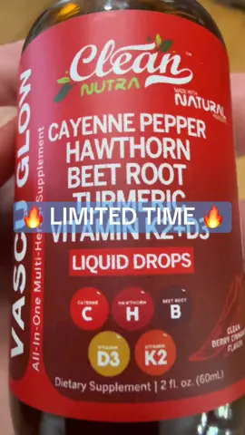 Cayenne Pepper Supplement Liquid Drops + Hawthorn Berry, Vitamin D3 K2 Organic Beet Root Powder, Ceylon Cinnamon, Turmeric Curcumin,#tiktokshopsale #cleannutra #cayenne #viral 