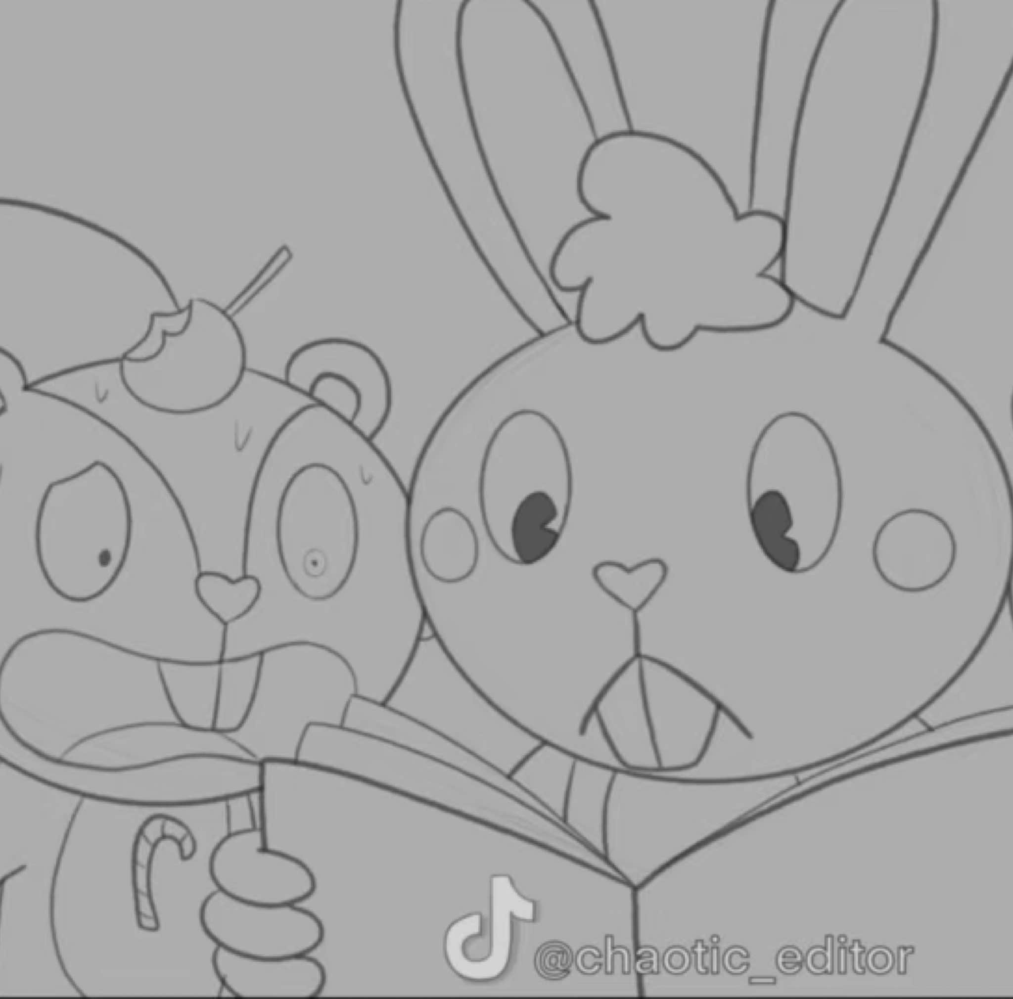 It’s like a bad omen~ At this point I think everyone just accepts the inevitable, let’s just hope it’s quick 💀 #htfflippy #htfnutty #toothyhtf #htfcuddles #happytreefriends 