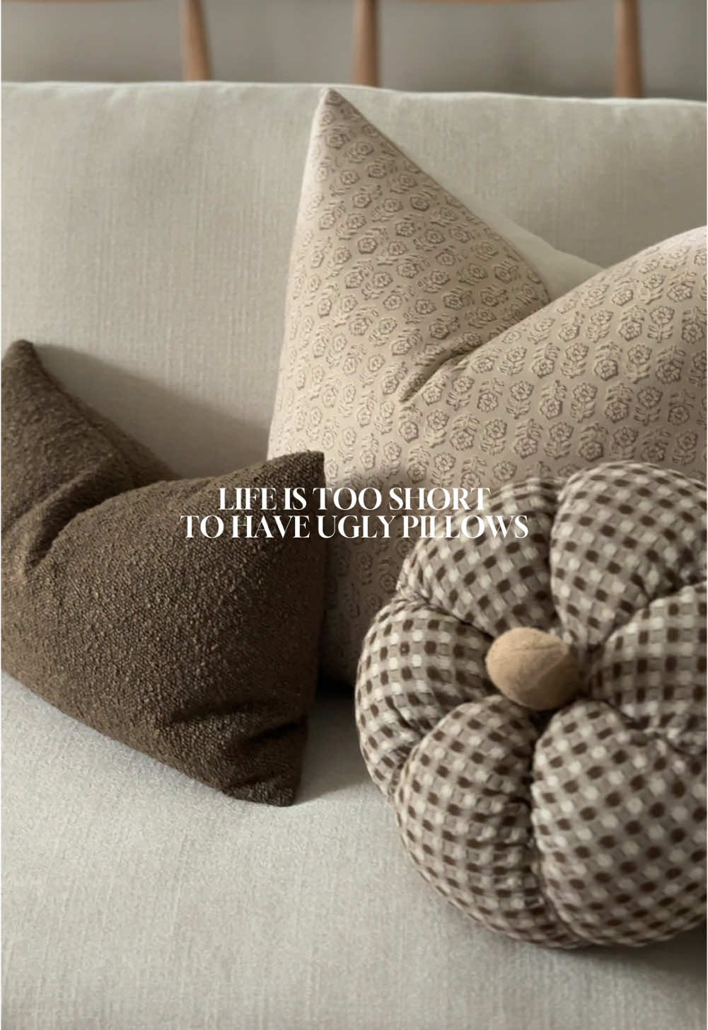 Affordable, aesthetic, Amazon pillow covers + the CUTEST fall pumpkin pillow I’ve ever seen 🍂🍁 Everything 🔗 in my L T K #amazonhome #amazonfinds #organicmodern #falldecor #livingroomstyling @Amazon @At Home  