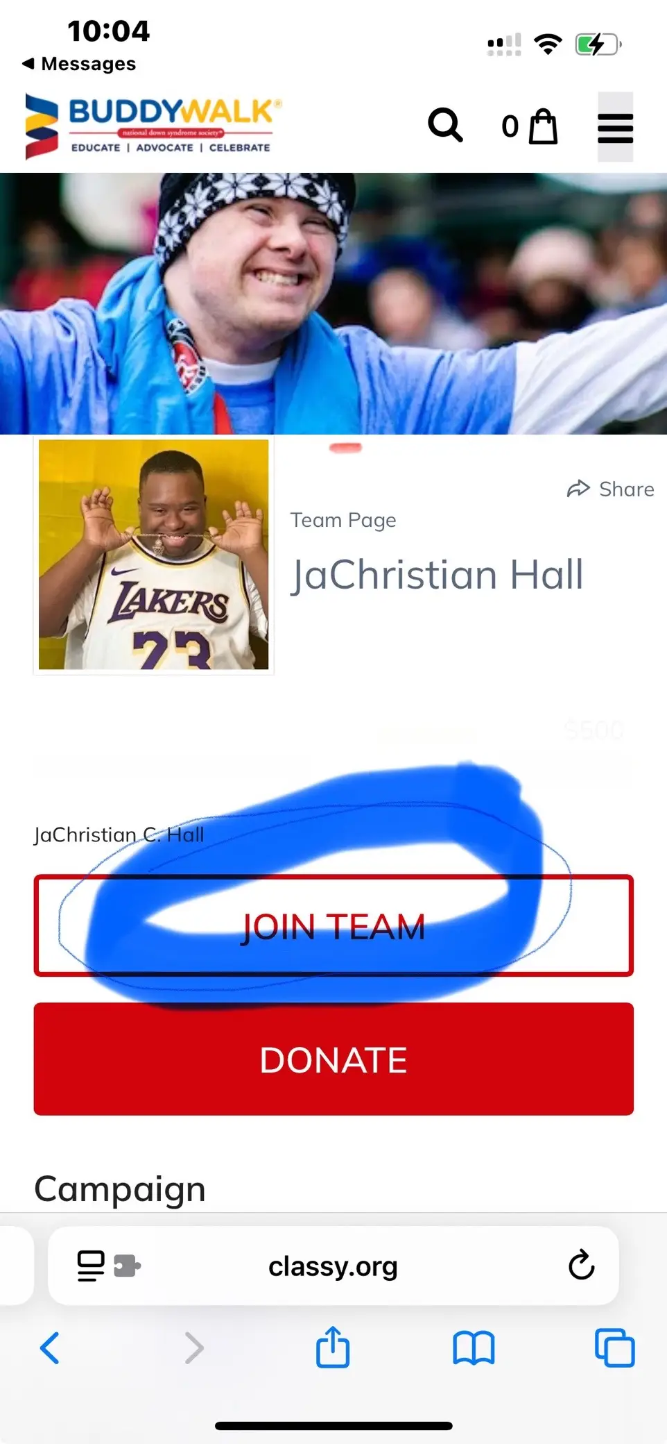 ✨Join the team..🫶🏾Link in bio https://www.classy.org/team/764919 #gottalovejachristian #BuddyWalk2025 #TeamJCHall 