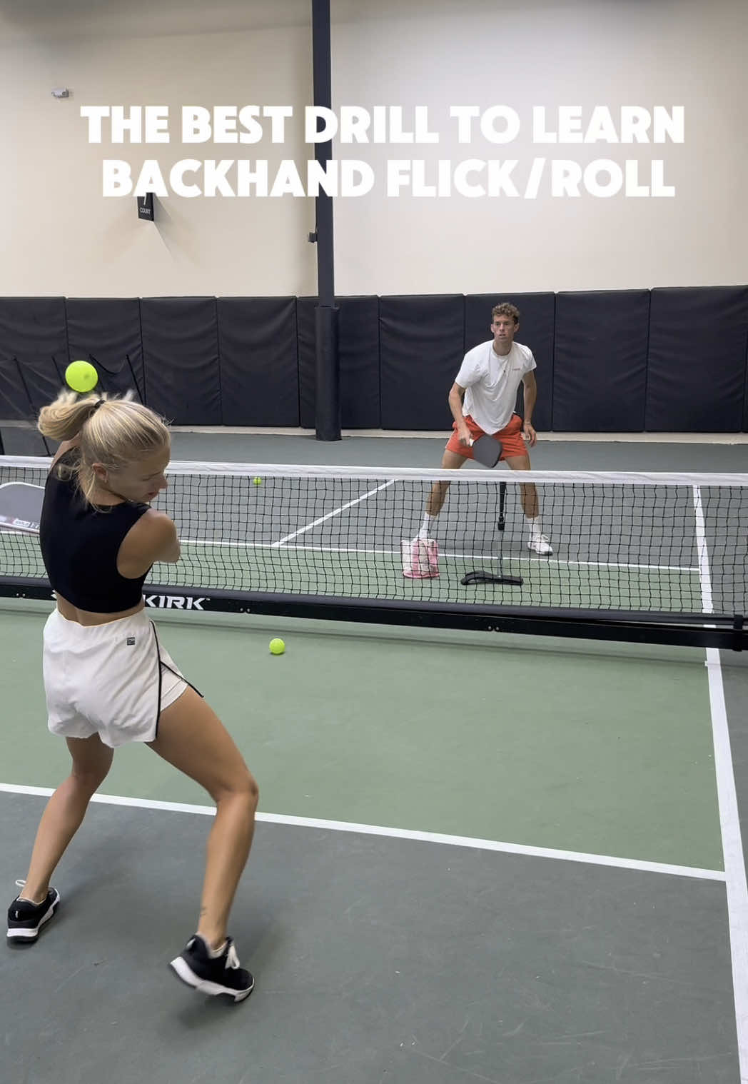 Send this to a pickleball player📬 The backhand flick/roll are two different shots that a lot of people get confused for being the same thing.  When hitting a roll your wrist is locked and you’re using more shoulder, when you’re hitting a backhand flick you use more punch (elbow snap) and wrist when executing the shot  If this was helpful make sure you hit the follow button for more tips from pros! #pickleball #fyp 