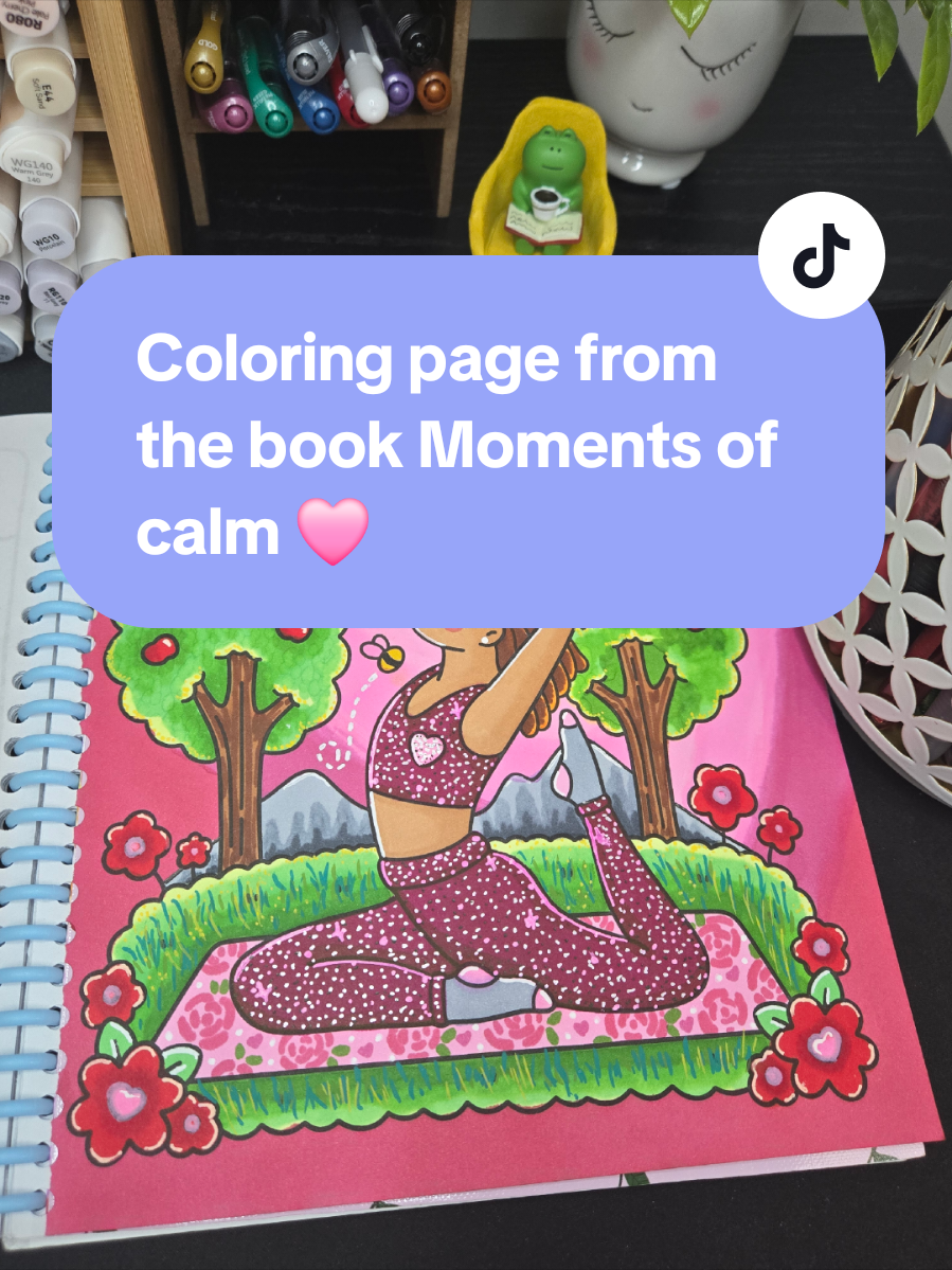 Me encantó esta página. 🩷 Book: Moments of calm.  #ohuhumarkers #coloringbook #colorwithme #colortok #coloringbookforadults 