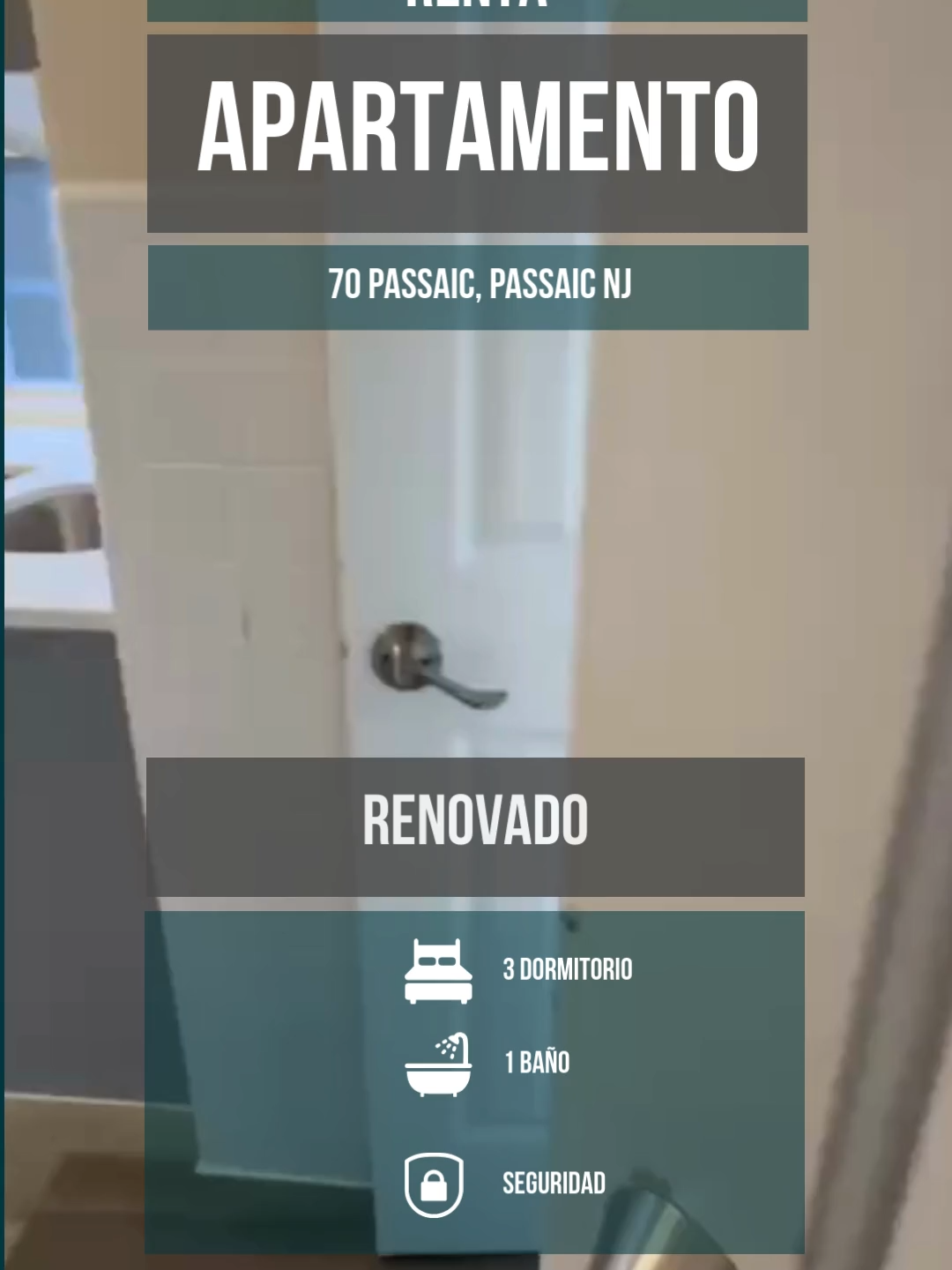 70 Passaic st, Passaic NJ Sin tarifa de corredor completamente renovado 3 habitaciones 1 baño Pago:  -mes de alquiiler -mes y medio de deposito #aparments#rentals #newjersey #patersonnj #passaicnj #cliftonnj #garfieldnj #newarknj