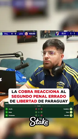 LA COBRA REACCIONA AL TERCER PENAL ATAJADO DE LIBERTAD #argentina #lacobraaa #kick #davooxeneize #bocajuniors #riverplate #libertad #libertadores #paraguay #armani