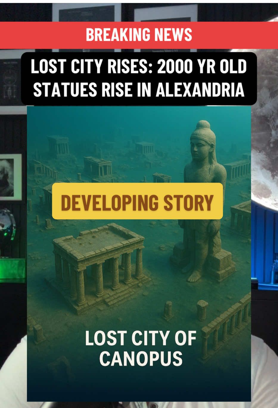 🔥Breaking Discovery in Egypt! August 21, 2025 -  Archaeologists have just recovered massive statues from the sunken city of Canopus, near Alexandria. Among the finds: a quartz sphinx inscribed with the name of Pharaoh Ramesses II, a white marble Roman nobleman, and headless Ptolemaic figures hidden underwater for over 2,000 years. This marks Egypt’s first recovery under the UNESCO convention for underwater cultural heritage, while much of the ancient city remains preserved beneath the waves. Canopus joins other legendary submerged sites like Heracleion and Cleopatra’s palace of Antirhodos, fueling questions about how entire cities could vanish beneath the sea. Every discovery like this raises deeper mysteries: Are we truly uncovering the past…or is the past finding us? ⚡ What do you think these ruins are trying to tell us? ⚡ #breaking #breakingnews #hallucinationhippies #egypt #alexandria 