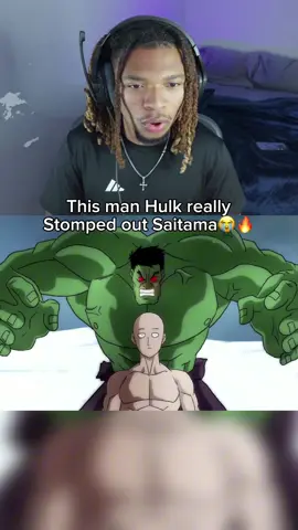 FULL VID ON YT-FINALFORM0 | Hulk really did Saitama terrible😂 #anime #onepunchman #hulk #marvel #reaction 