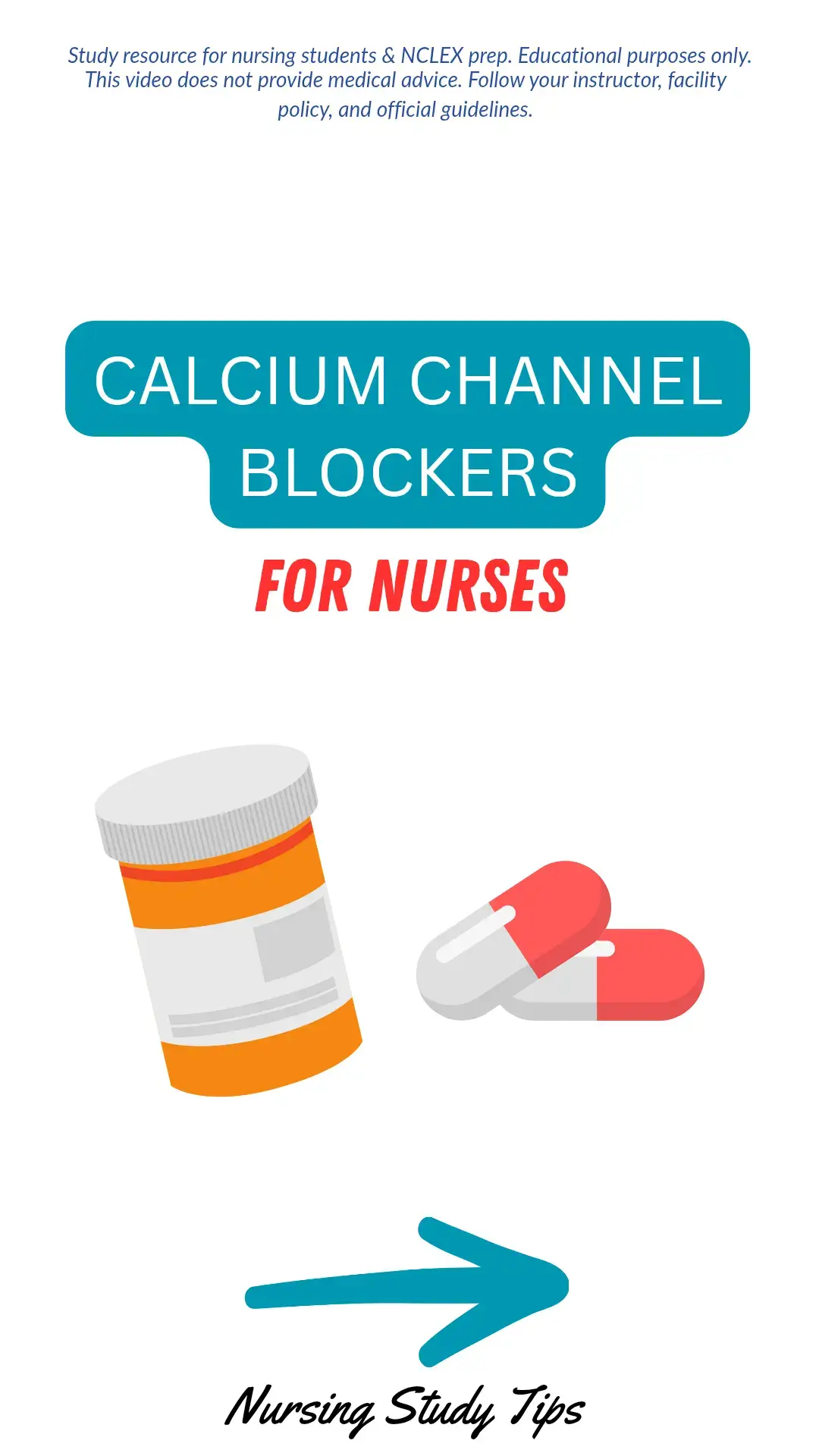 For nurses and nursing students... calcium channel blockers are medications you’ll definitely see in clinical practice and on your exams. These drugs are used to treat hypertension, angina, and certain arrhythmias. They work by blocking calcium entry into cardiac and smooth muscle cells, causing vasodilation, lowering heart rate, and reducing cardiac workload. Key nursing considerations include monitoring for hypotension, bradycardia, edema, and constipation, as well as teaching patients to avoid grapefruit juice and change positions slowly. Disclaimer: This video is for educational purposes only and does not replace professional medical advice, institutional policies, or provider judgment. #NurseTok #Pharmacology #CalciumChannelBlockers #NursingEducation #NCLEXPrep 