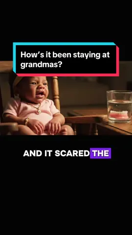 Interviewer: How’s it been staying at grandmas? Baddie Baby: Pretty Crazy, she told me to hold her teeth while she argues with grandpa 🤣 #baddie #baby #talkingbaby #fyp #funny 