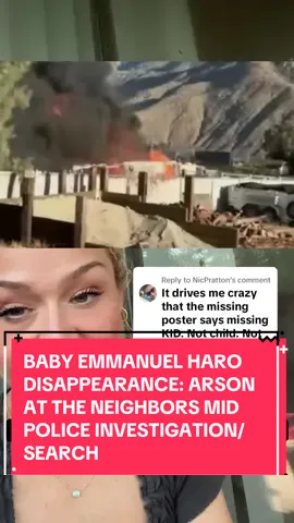 Replying to @NicPratton Cadaver Dogs to the NEIGHBORS!!!’  *includes speculation.  Everything is Alleged.  Let’s help find out what happened to 7 month old BABY EMMANUEL HARO Tipline in comments Direct all information to the San Bernardino Sheriffs DISPATCH number  This is a developing story and details could change rapidly.  #missinginfant #findemmanuelharo #RebeccaHaro #developingstory #riversidefire 