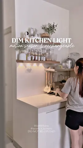 Kitchen Glow-Up Hack: Super Murang Motion Sensor Light! ✨❤️ #rechargeablefan #motionsensorlights #light #homefinds #homedecor 