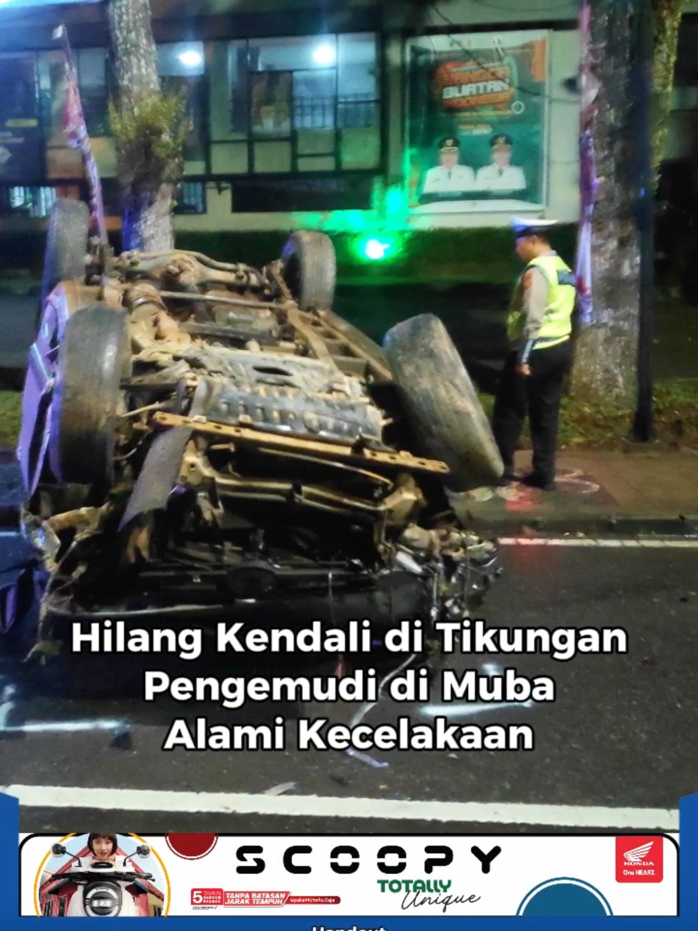 Hilang Kendali di Tikungan Pengemudi di Musi Banyuasin, Sumsel Alami Kecelakaan #sekayu #musibanyuasin #sumateraselatan #sumsel #matalokaldesa