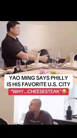 Yao Ming doesn’t play about his cheesesteak 😭💀 (via kylekuzma/x) #NBA #basketball #cheesesteak #yaoming 