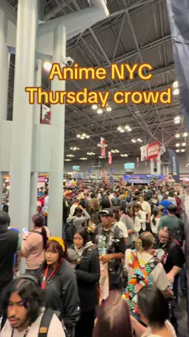 It’s my first year here! It wasn’t too bad but definitely a lot more people than I expected showed up on Thursday. I’m sorry if I hit others elbow accidentally today 🥺🥺  @Anime NYC The staffs were working really hard and they were super nice! 😊  I think the aisles are too narrow tho. AX @LA had similar or larger crowds but wasn’t feeling this crowded.  Brace yourself for next three days🫠 #animenyc #anime #manga #convention 